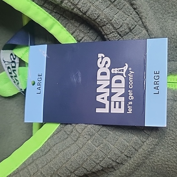 NWT Land's End Men's Grid Fleece Jacket - Picture 3 of 7